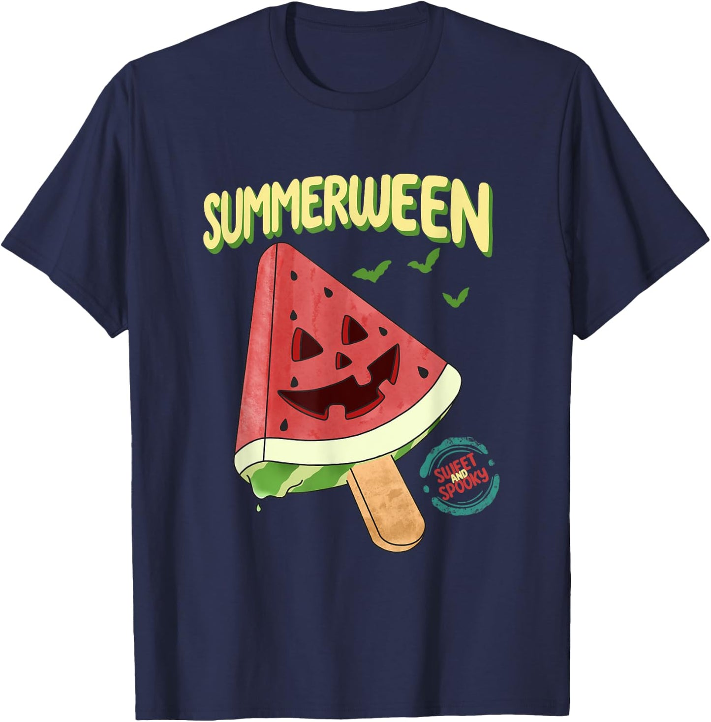 Summerween Sweet And Spooky Halloween T-Shirt - T-Shirt | Navy