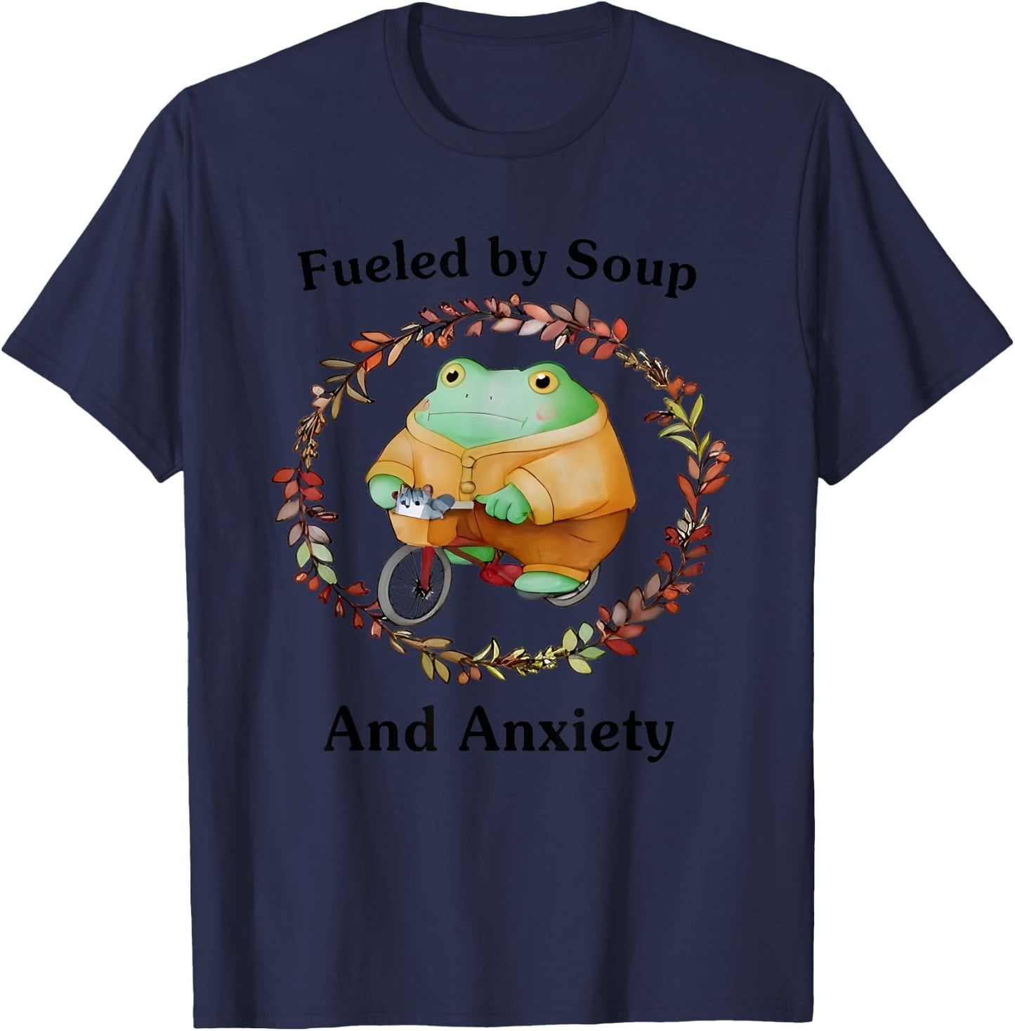 Fueled By Soup And Anxiety T-Shirt - T-Shirt | Navy