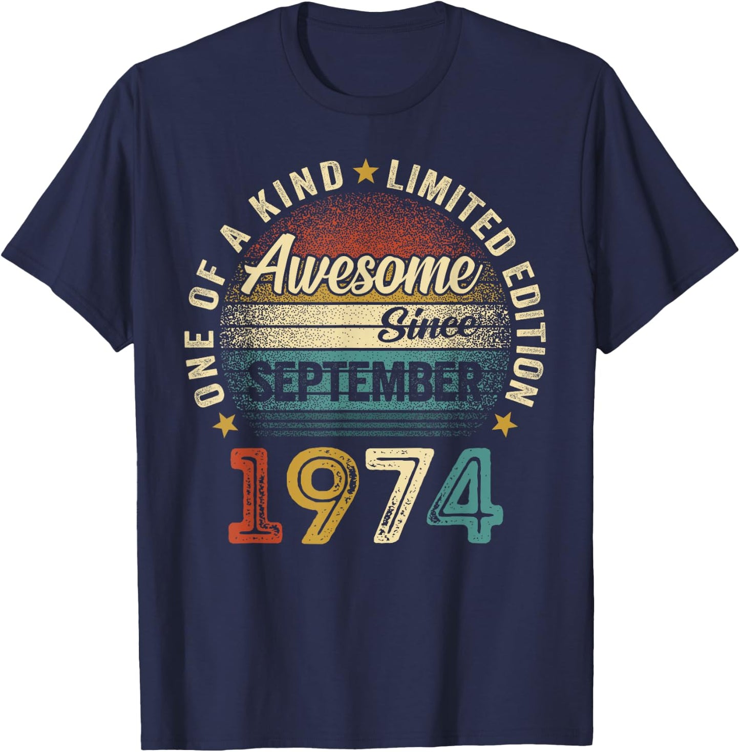 50 Year Old Vintage Born In September 1974 50th Birthday Men T-Shirt - T-Shirt | Navy