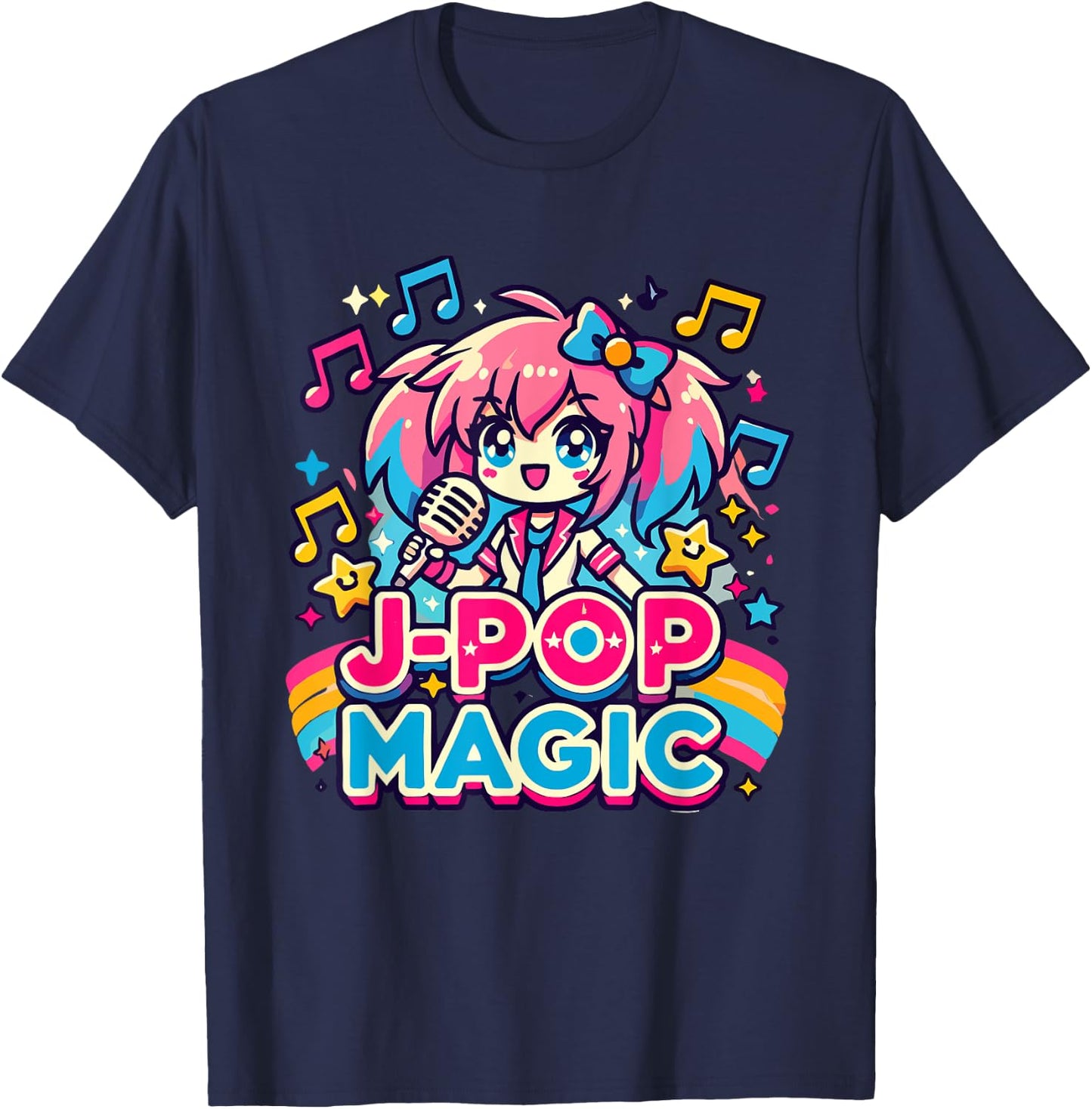 J-Pop Magic | Anime Japanese Pop Music| Cute Kawaii T-Shirt - T-Shirt | Navy
