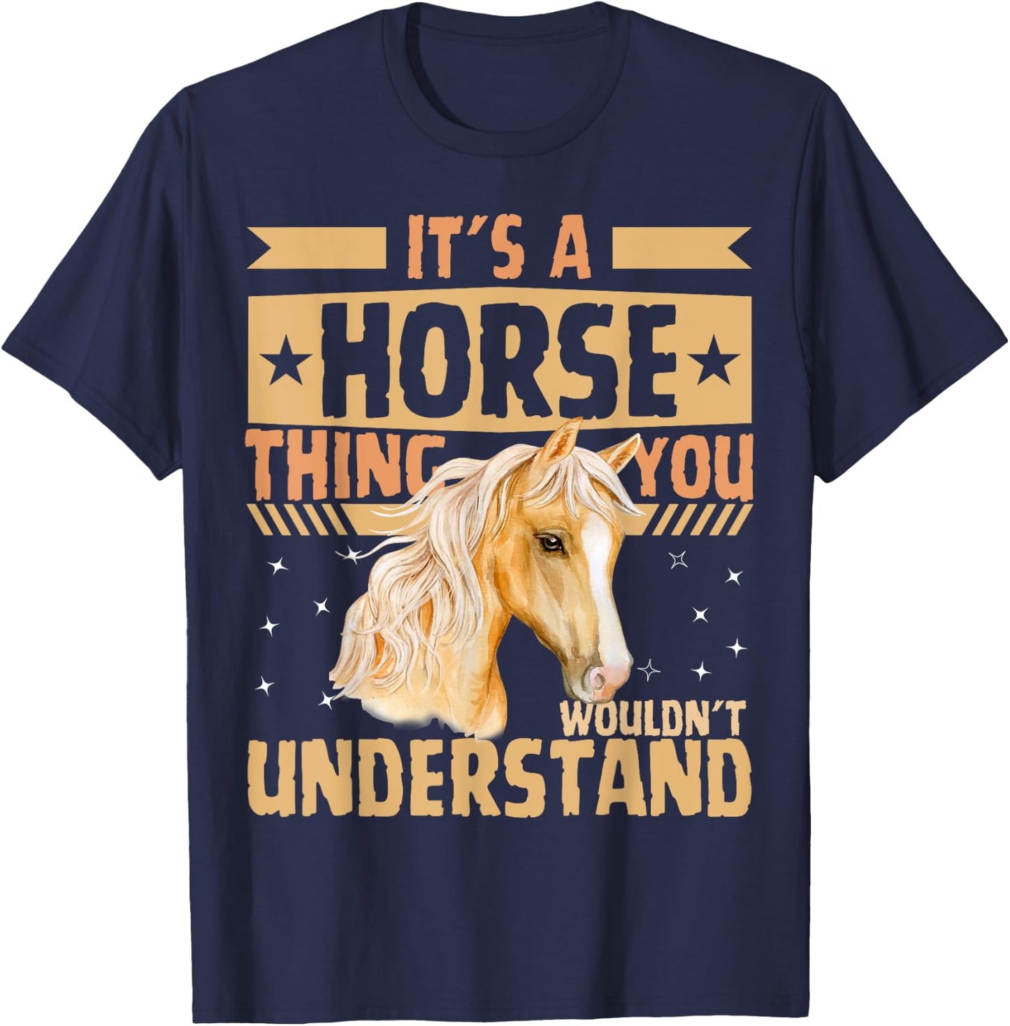 Cute Horse Girl T-Shirt - T-Shirt | Navy