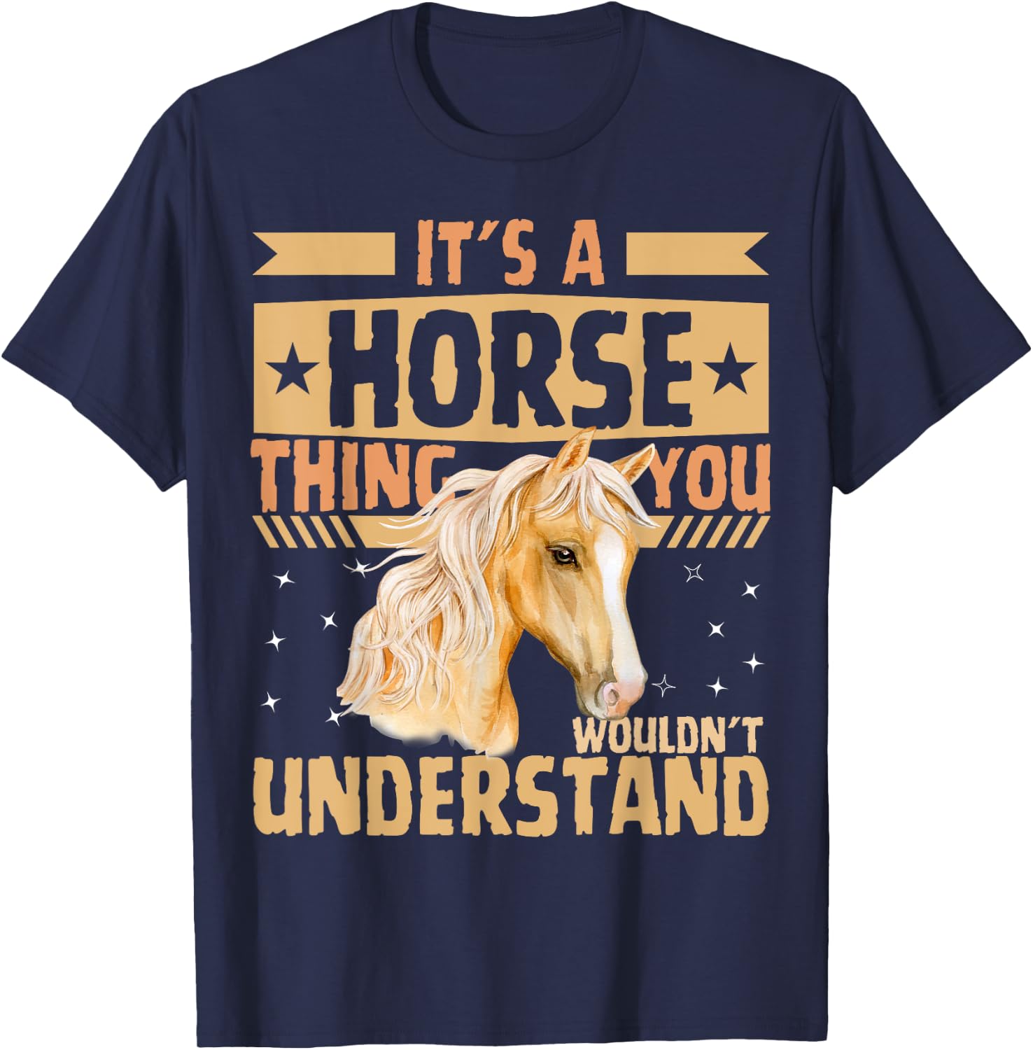Cute Horse Girl T-Shirt - T-Shirt | Navy