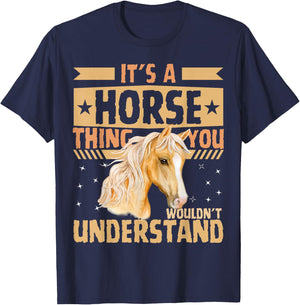 Cute Horse Girl T-Shirt - T-Shirt | Navy