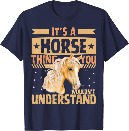 Cute Horse Girl T-Shirt - T-Shirt | Navy