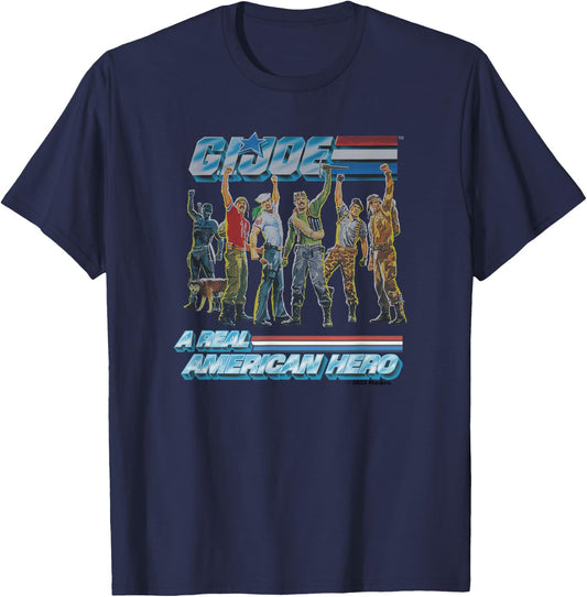 G.I. Joe A Real American Hero Vintage Characters Group Shot T-Shirt - T-Shirt | Navy