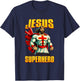 Jesus Original Superhero Comic Style Funny Christian Comic T-Shirt - T-Shirt | Navy