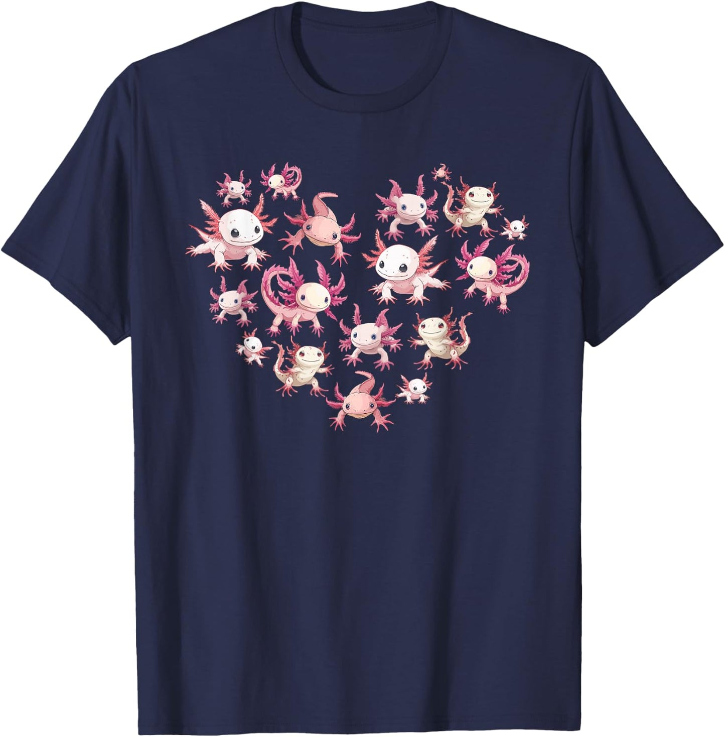 Axolotl Shirt Axolotl Shirts for Girls Women Heart Cute T-Shirt - T-Shirt | Navy