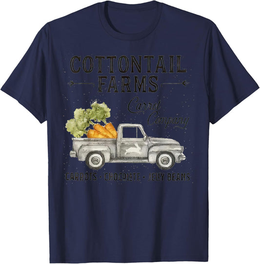 Cottontail farms carrot company vintage Easter day truck T-Shirt - T-Shirt | Navy