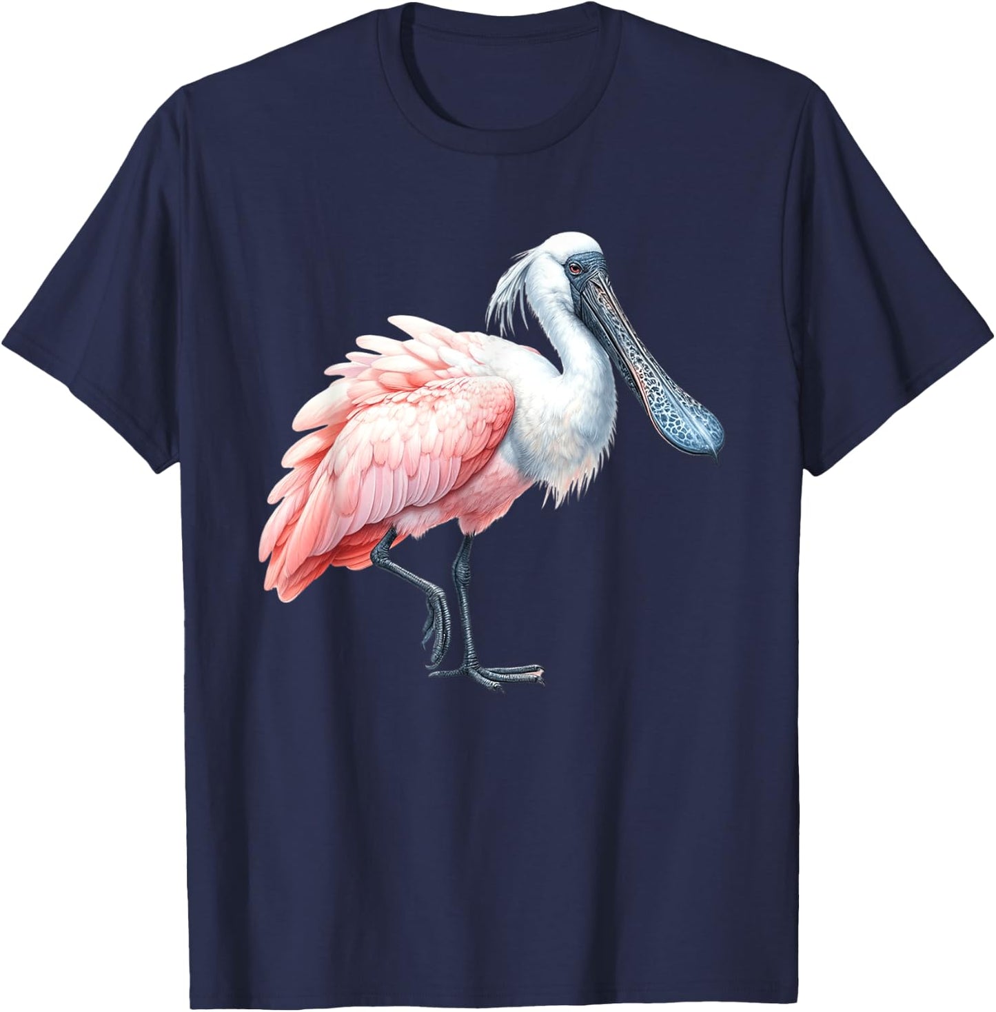 Urban Empyre Kids Roseate Spoonbill Bird , Black, Small, Short Sleeve, Polyester 100% T-Shirt - T-Shirt | Navy