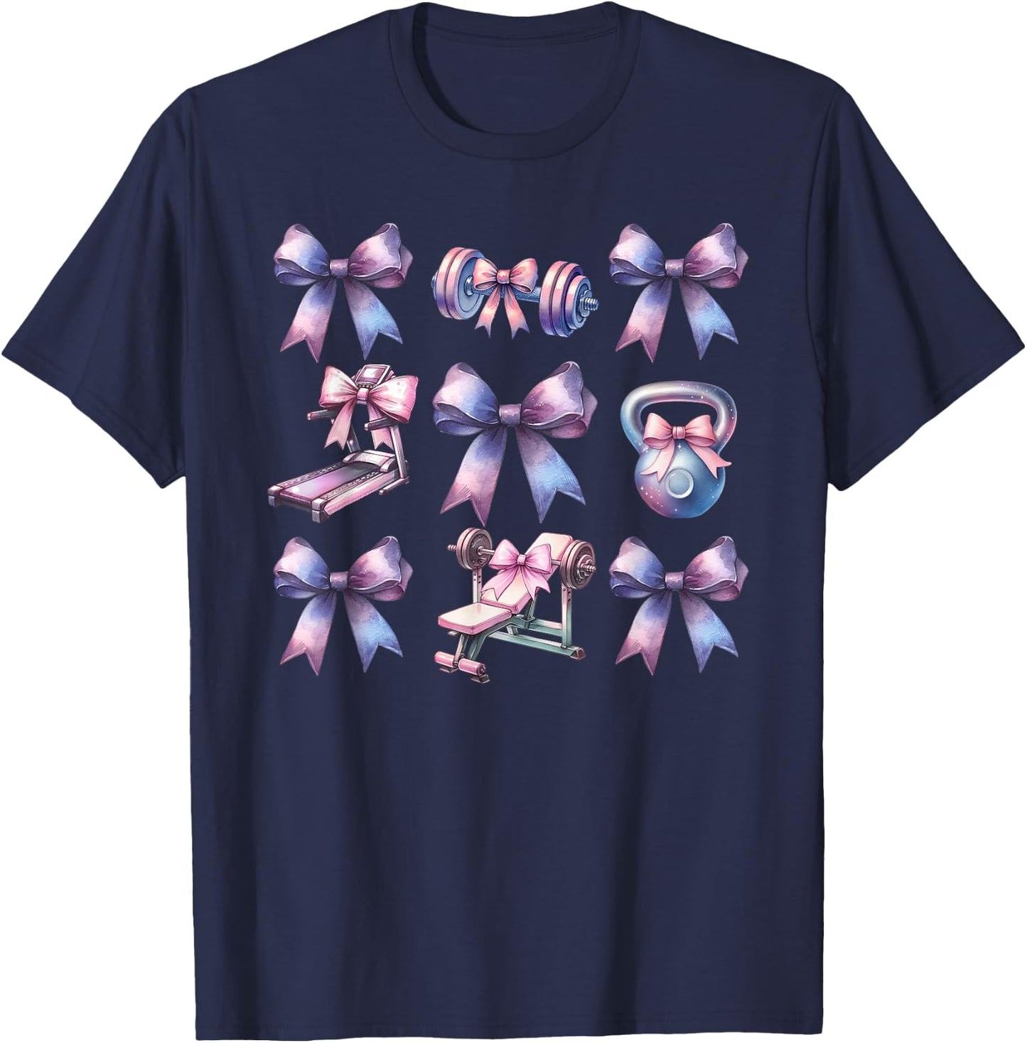 Gym With Bow T-Shirt - T-Shirt | Navy
