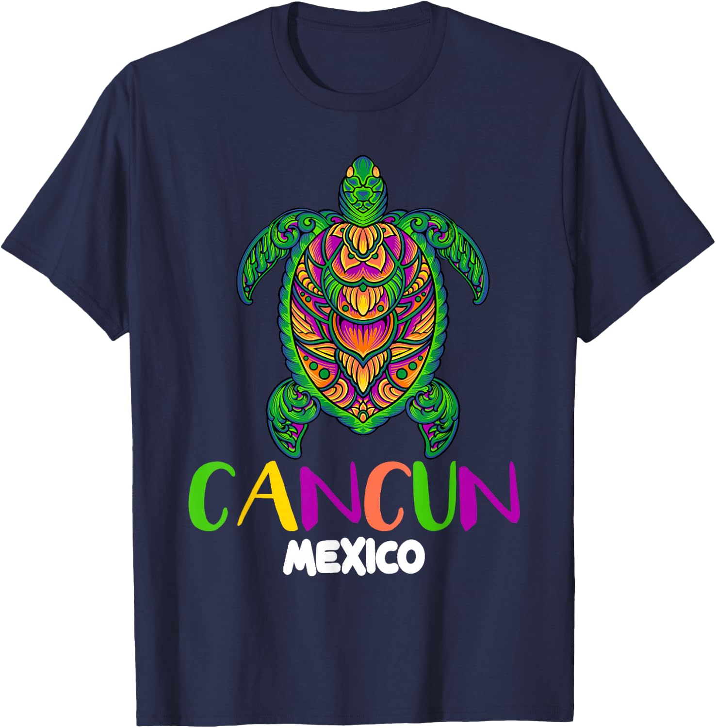 Cancun Mexico Sea Turtle Family Matching T-Shirt - T-Shirt | Navy