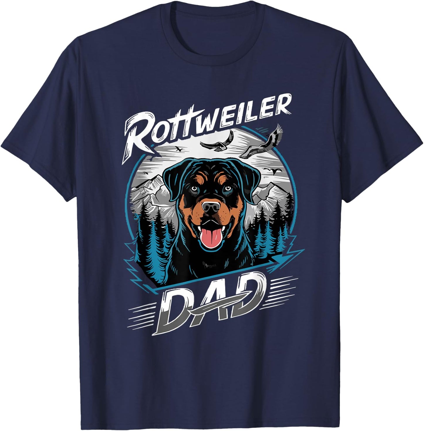 Funny Rottweiler Dad Best Rottie Daddy Ever Father's Day T-Shirt - T-Shirt | Navy