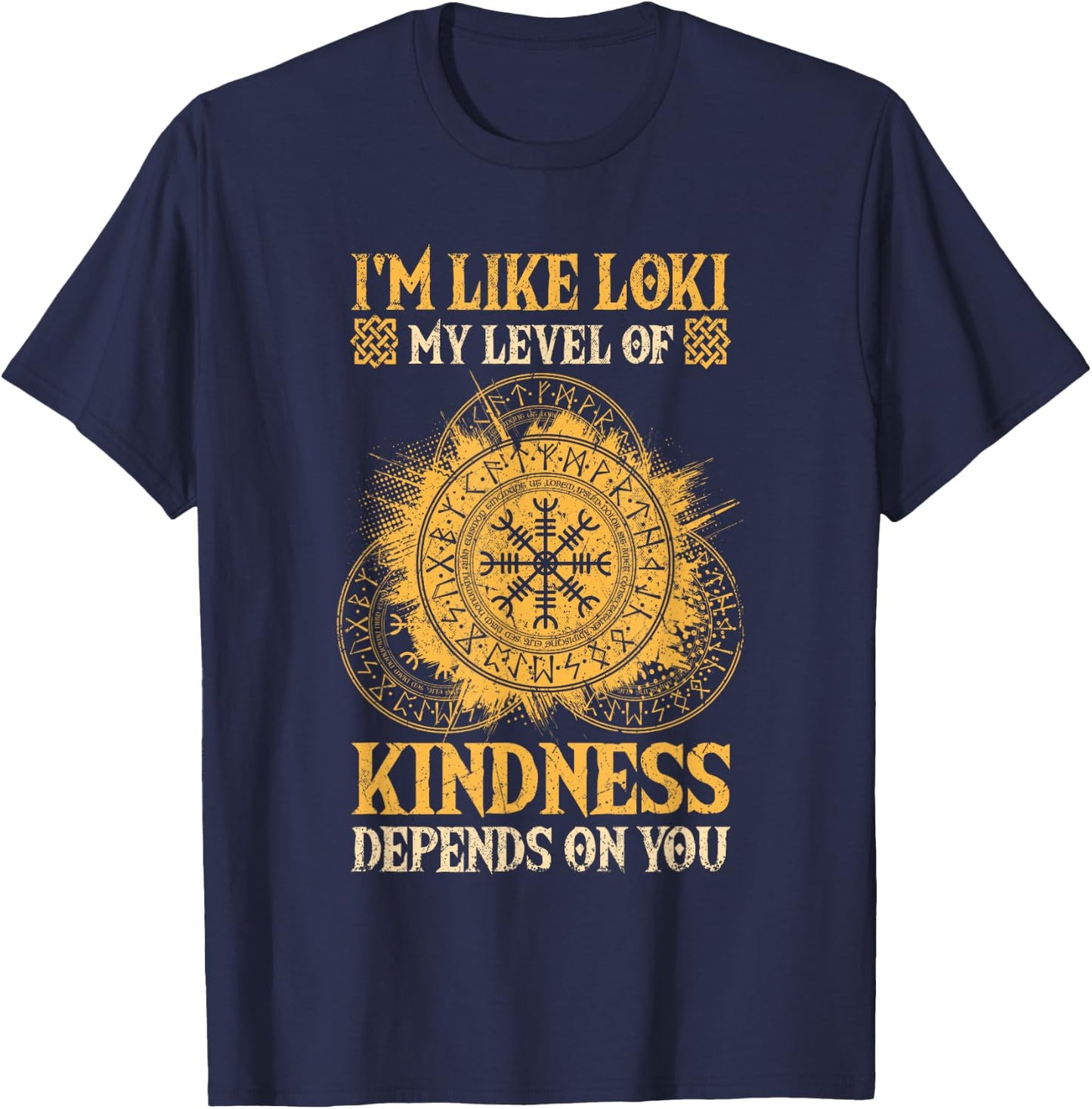 Loki God Norse Mythology Graphic Viking Loki , Small, Black T-Shirt - T-Shirt | Navy