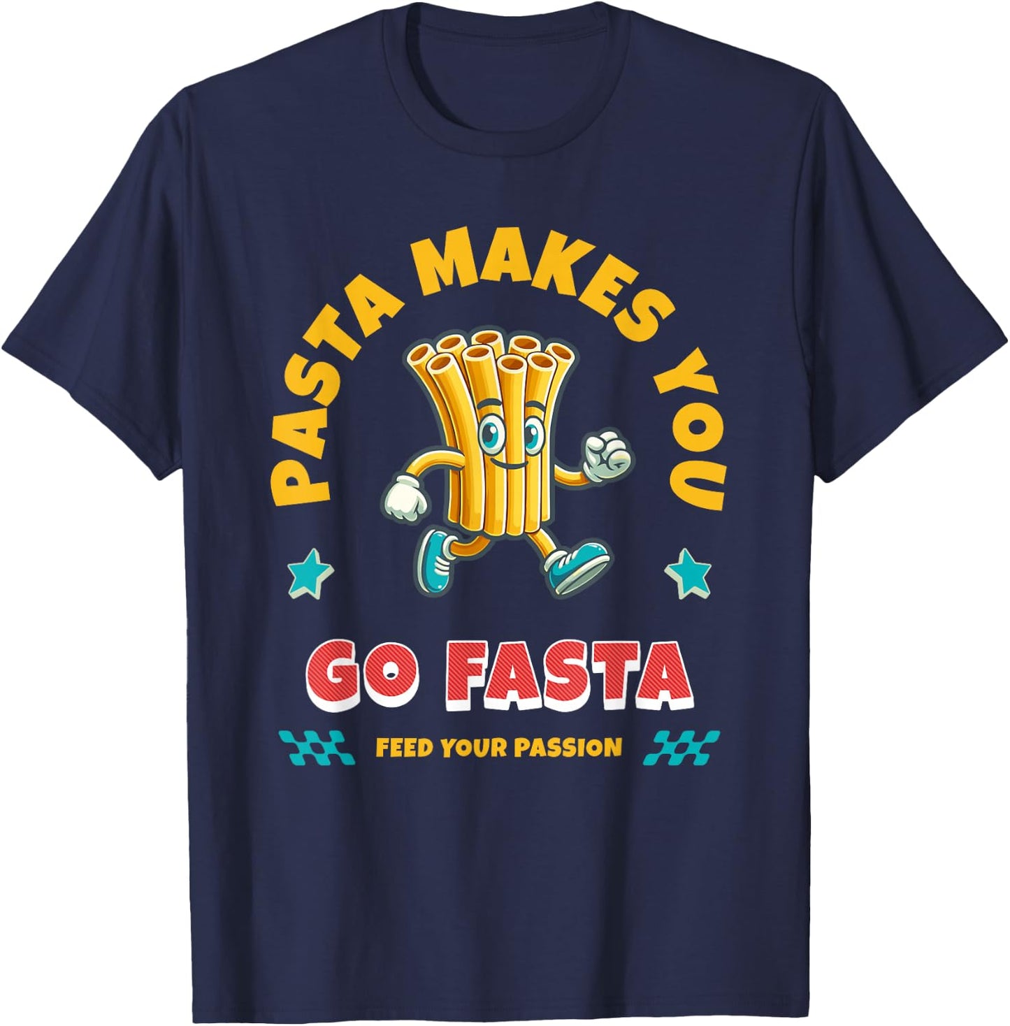 Funny Running Runner Track Pasta Trail Sprinter Go Faster T-Shirt - T-Shirt | Navy