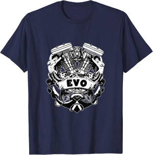 The Dirty Gringo Evo Motorcycle Evolution VTwin Flash Tattoo T-Shirt - T-Shirt | Navy