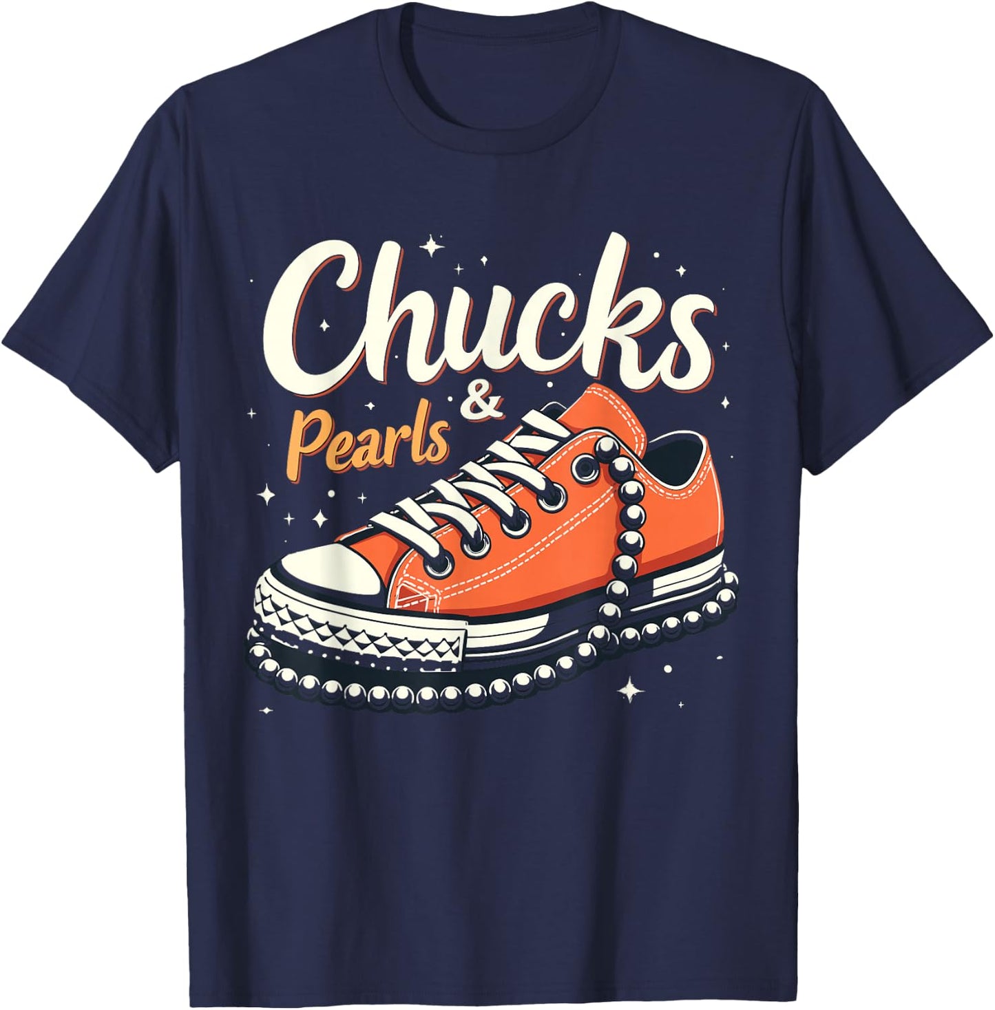Orange Chucks and Pearls chucks 2025 T-Shirt - T-Shirt | Navy
