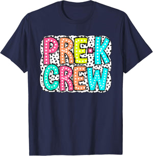 Women Pre-K Crew Dalmatian Pre-K Teacher First Day Of School T-Shirt - T-Shirt | Navy