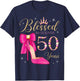 Blessed By God For 50 Years Old 50th Birthday Party Queen T-Shirt - T-Shirt | Navy