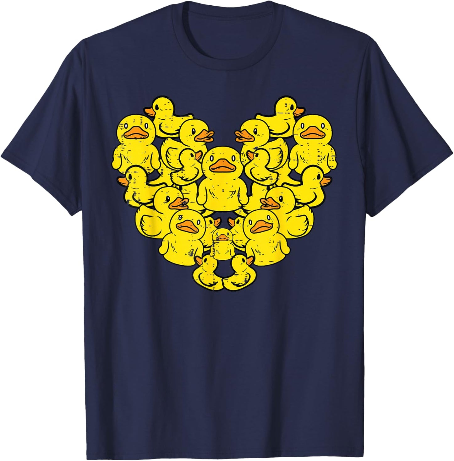Ducks Heart Shape Cute Farm Animal Women Girls Boys Kids T-Shirt - T-Shirt | Navy
