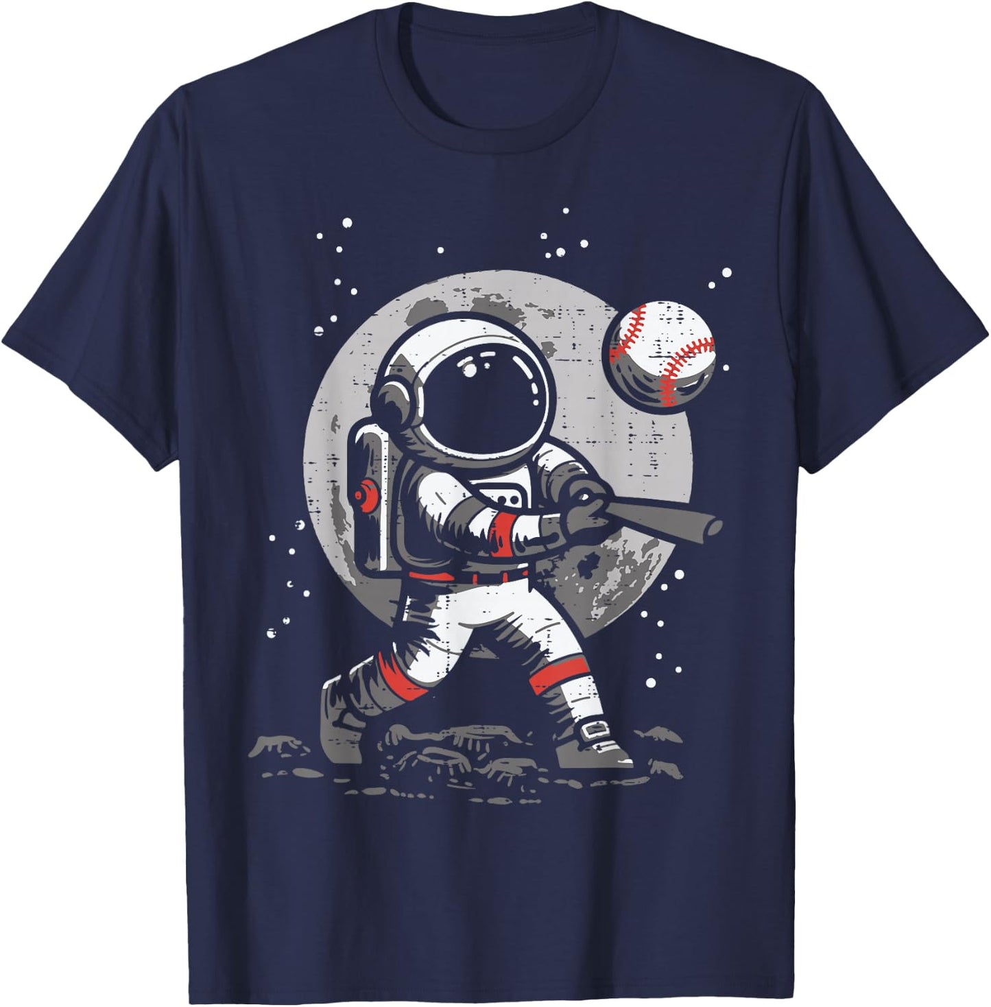 Astronaut Baseball Player Space Sports Boys Kids Youth Men T-Shirt - T-Shirt | Navy