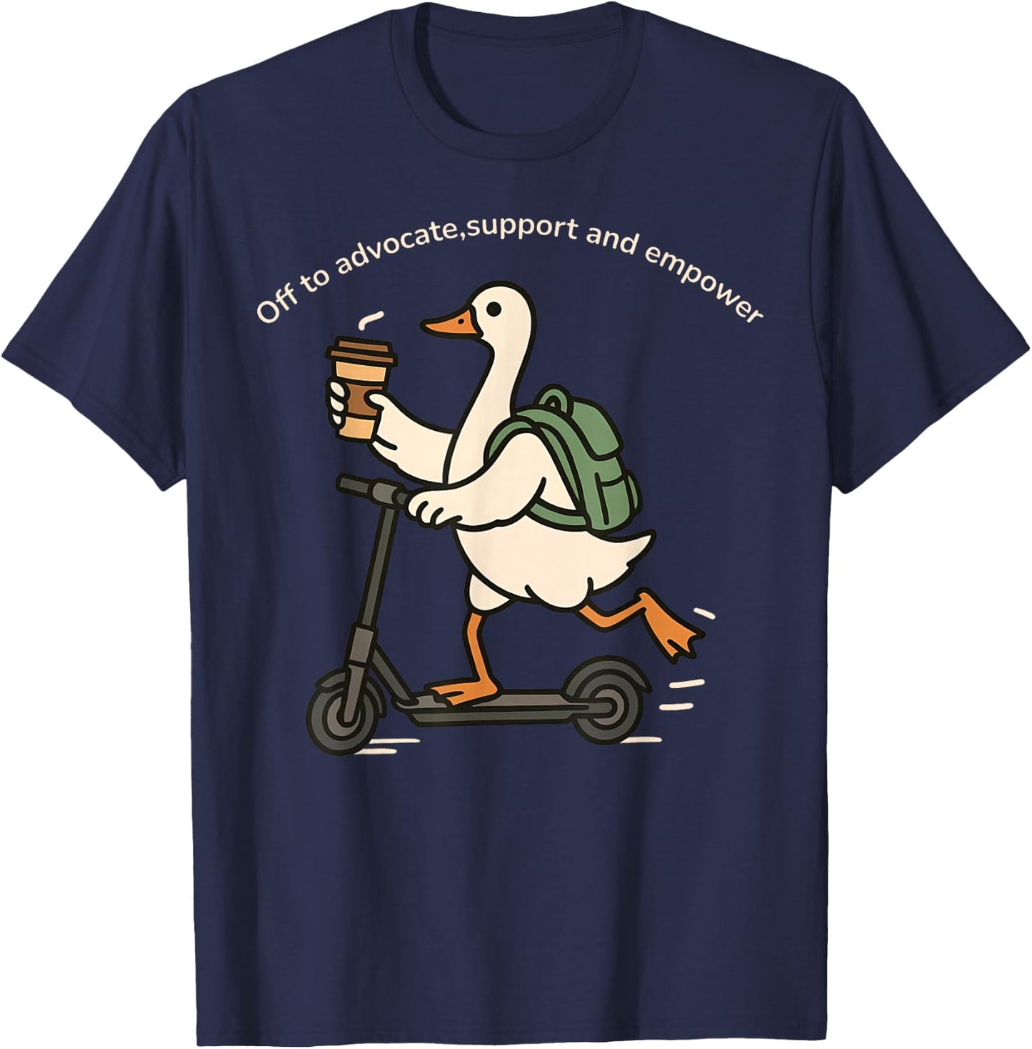 Off to Advocate Support Empower Silly Goose Social Worker T-Shirt - T-Shirt | Navy