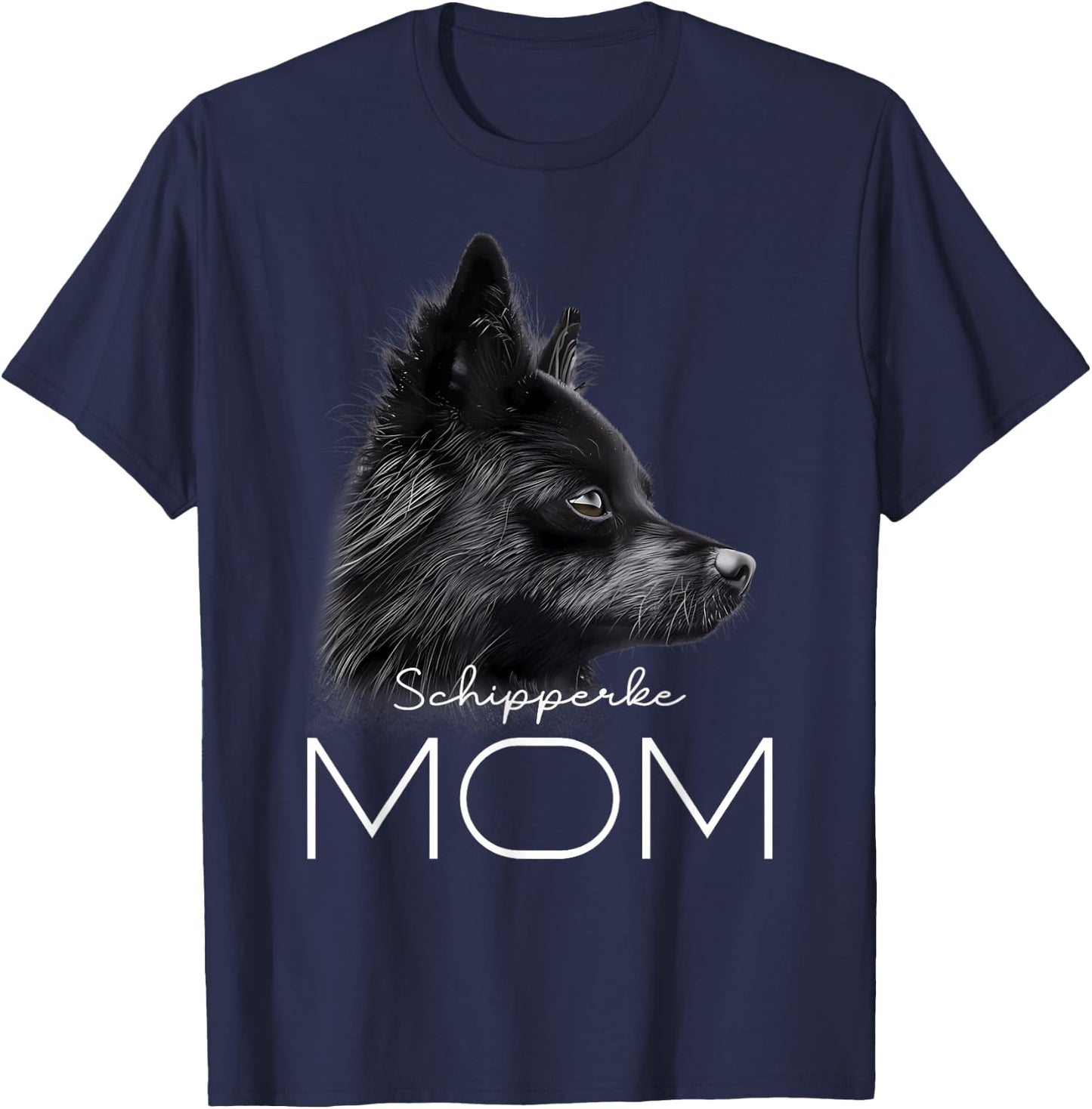 Schipperke Dog Mom T-Shirt - T-Shirt | Navy