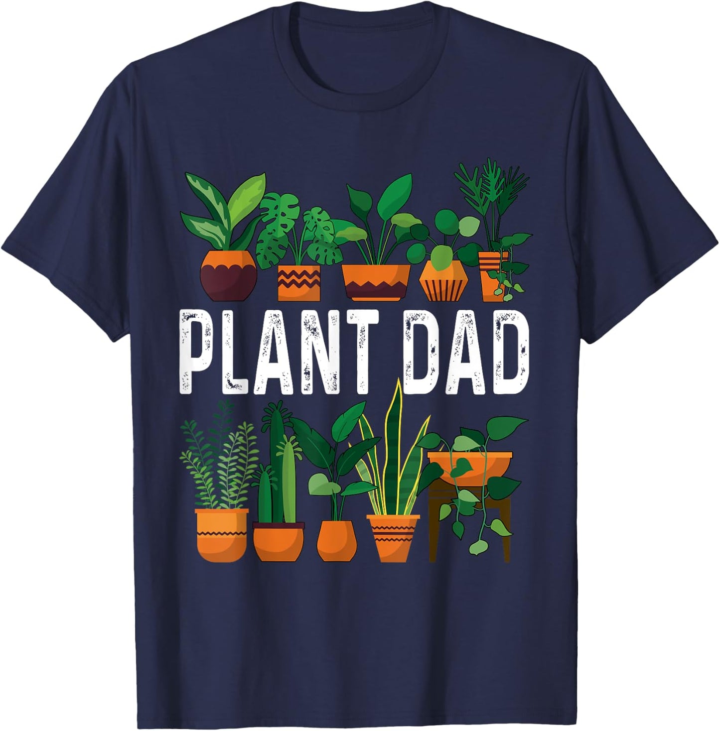Plant Dad Potted Plant Lover Men's Gardening Plant Guy T-Shirt - T-Shirt | Navy