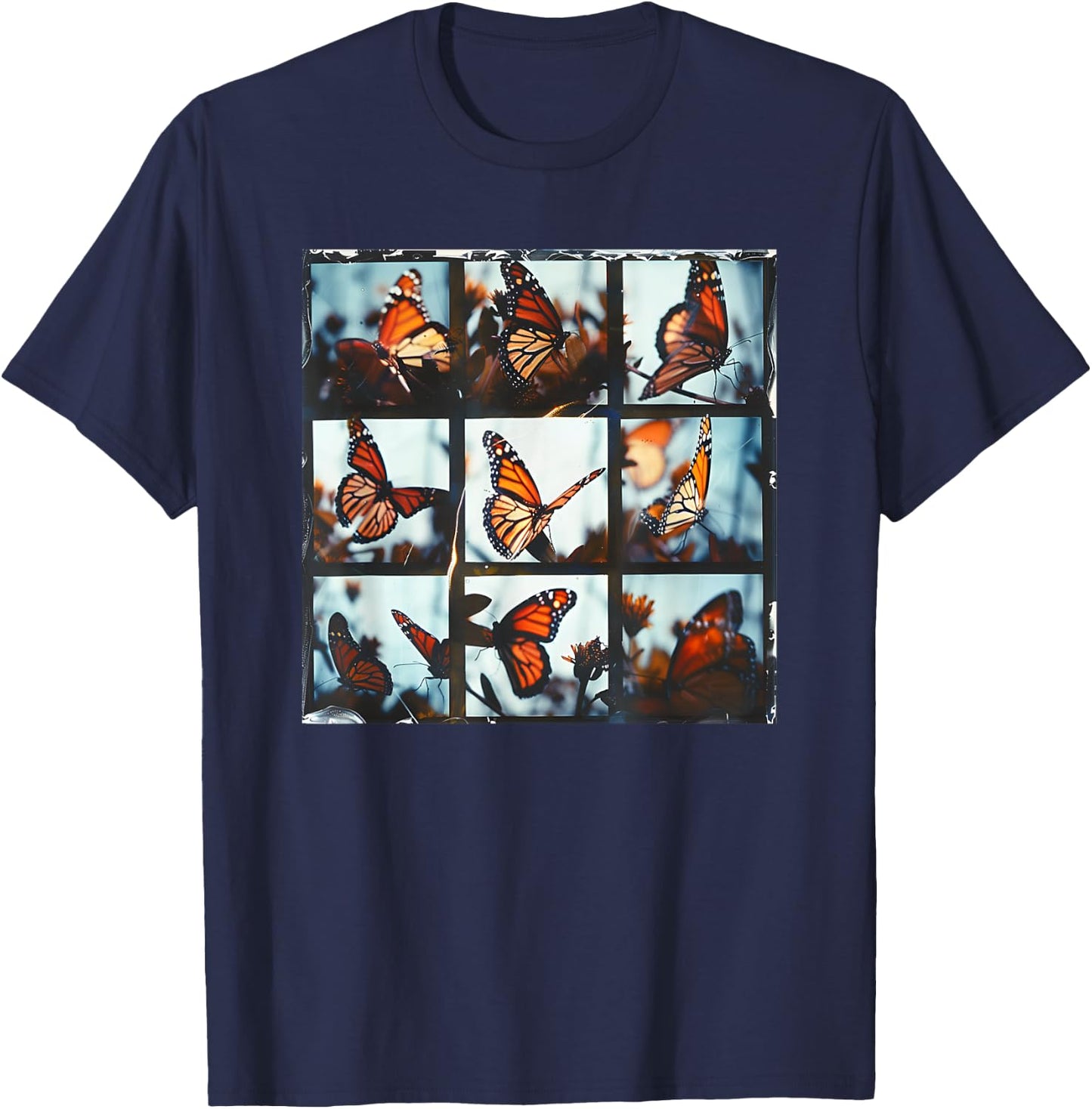 Monarch Butterfly Photoshoot Beautiful Summer Butterfly Men Women Kids T-Shirt - T-Shirt | Navy