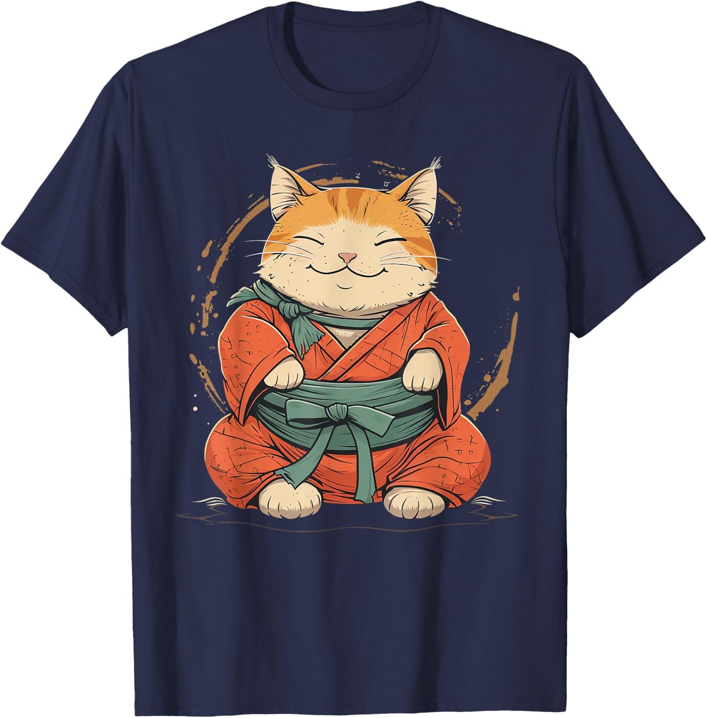 Sumo wrestler Cat on Sumo Wrestling T-Shirt - T-Shirt | Navy