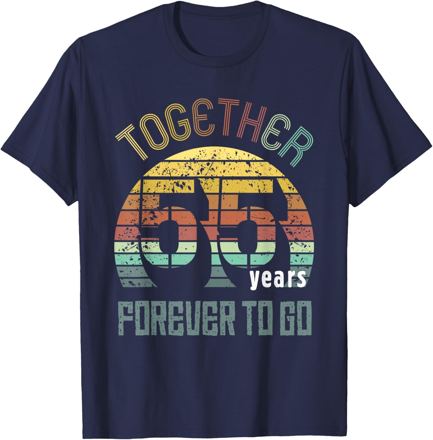 55 Wedding Anniversary for Couple Best 55th Year of Marriage T-Shirt - T-Shirt | Navy