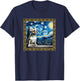 Starry Night French Bulldog Van Gogh Frenchie Painting Women T-Shirt - T-Shirt | Navy