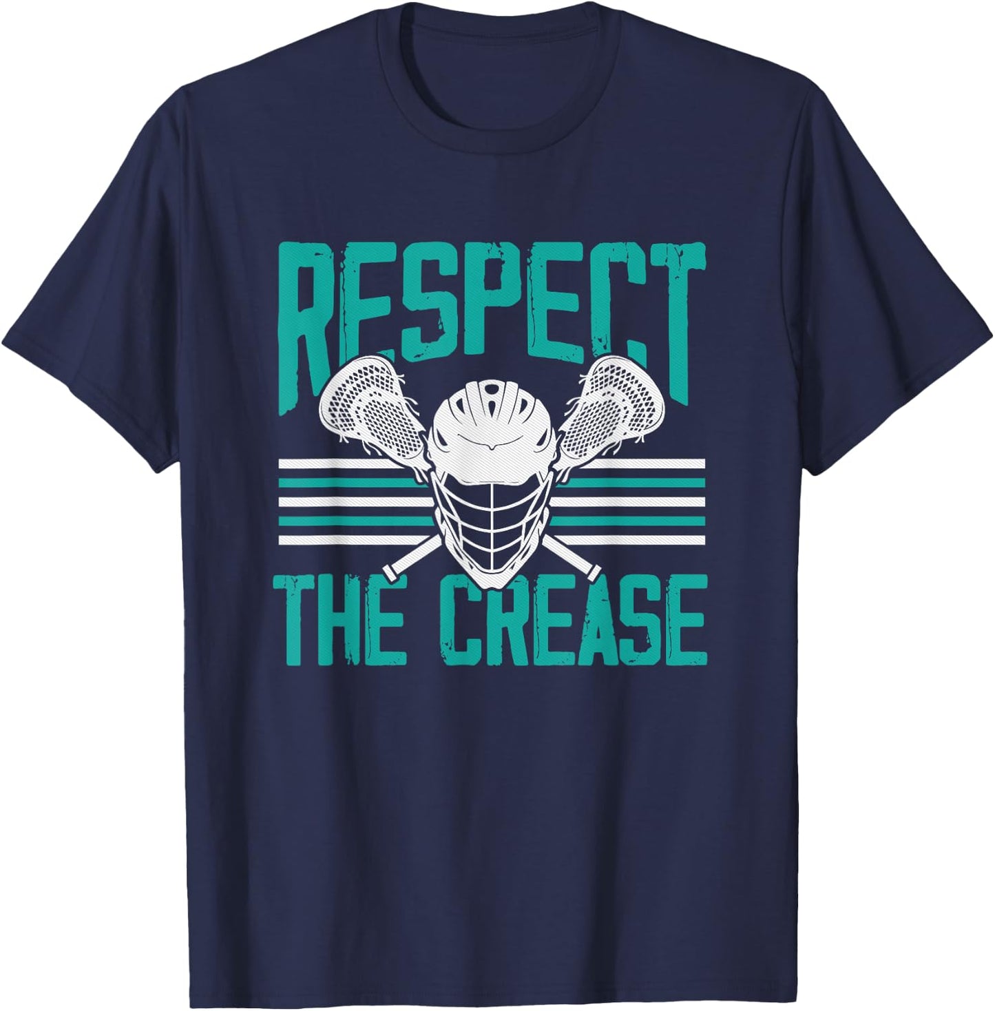 Lacrosse Goalkeeper Lax Goalie Lacrosse Respect The Crease T-Shirt - T-Shirt | Navy
