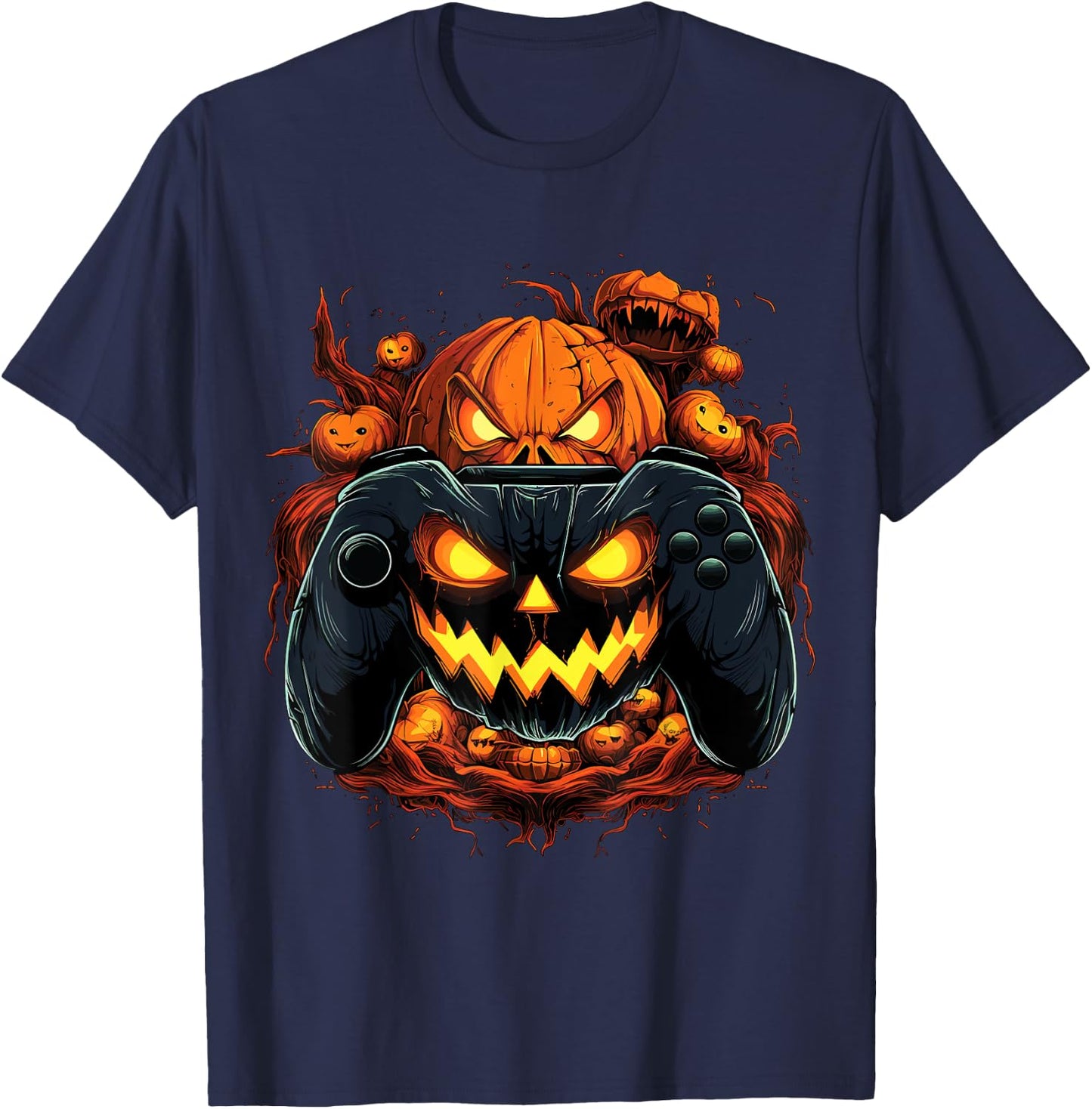 Boys Halloween shirt Gaming Controller Halloween Costume T-Shirt - T-Shirt | Navy