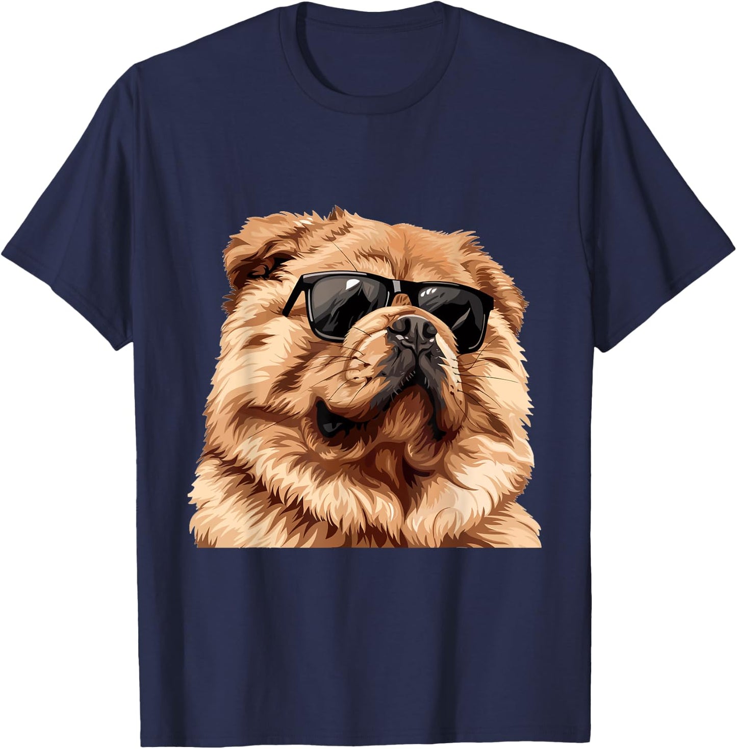 Chow Chow Sunglasses Dog Breed Graphic T-Shirt - T-Shirt | Navy