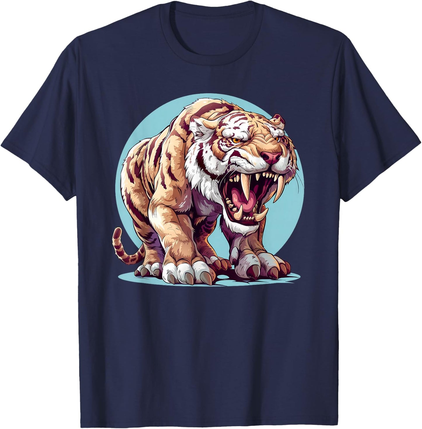 Saber Tooth Tiger - Sabre Tooth Tiger T-Shirt - T-Shirt | Navy