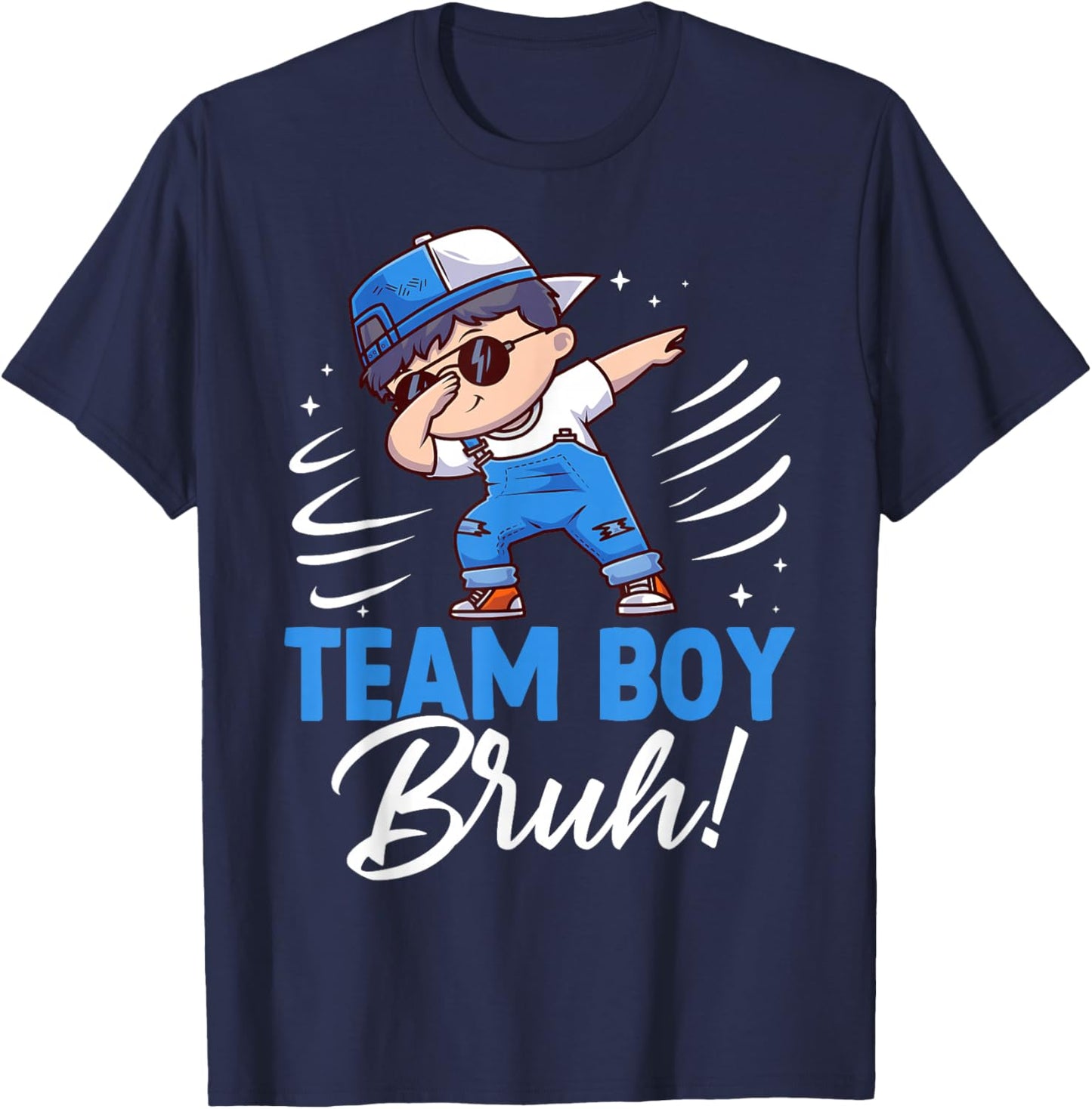 Family Team Boy Bruh Gender Reveal Party Announcement T-Shirt - T-Shirt | Navy