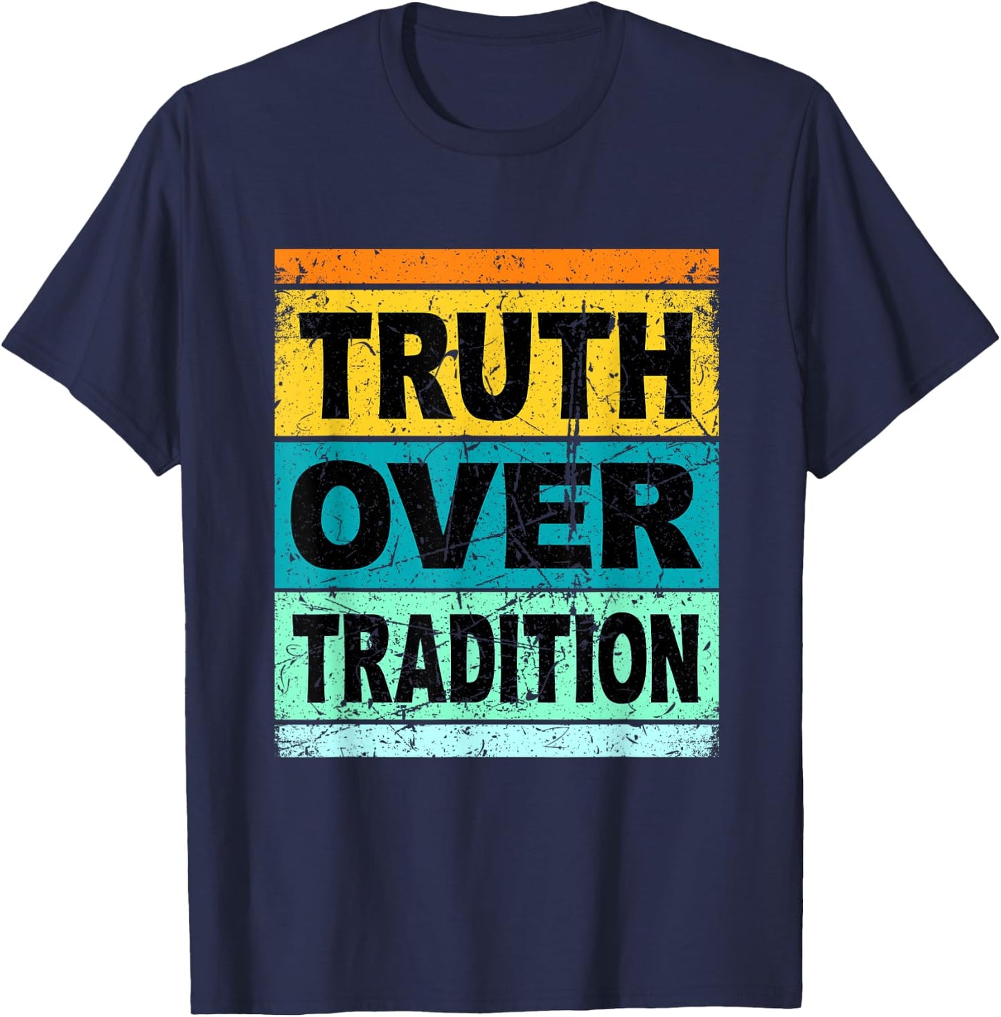 Retro Hebrew Shirt Women Kids Truth Over Tradition T-Shirt - T-Shirt | Navy