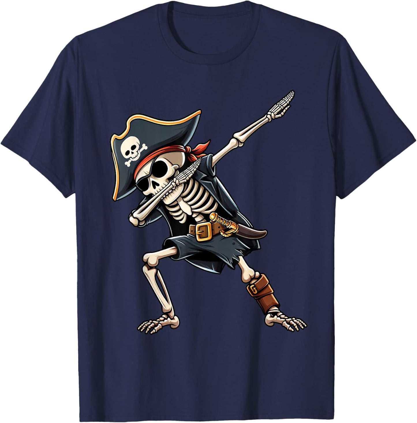 Halloween Shirts Boys Kids Skeleton Pirate Halloween T-Shirt - T-Shirt | Navy