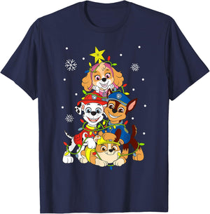 Paw Patrol Sky Chase Christmas Tree T-Shirt - T-Shirt | Navy