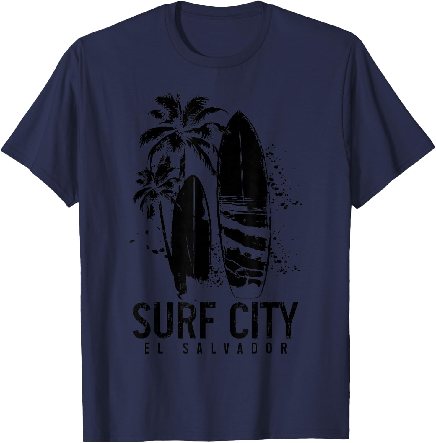 Surf City El Salvador Vintage Surfer T-Shirt - T-Shirt | Navy