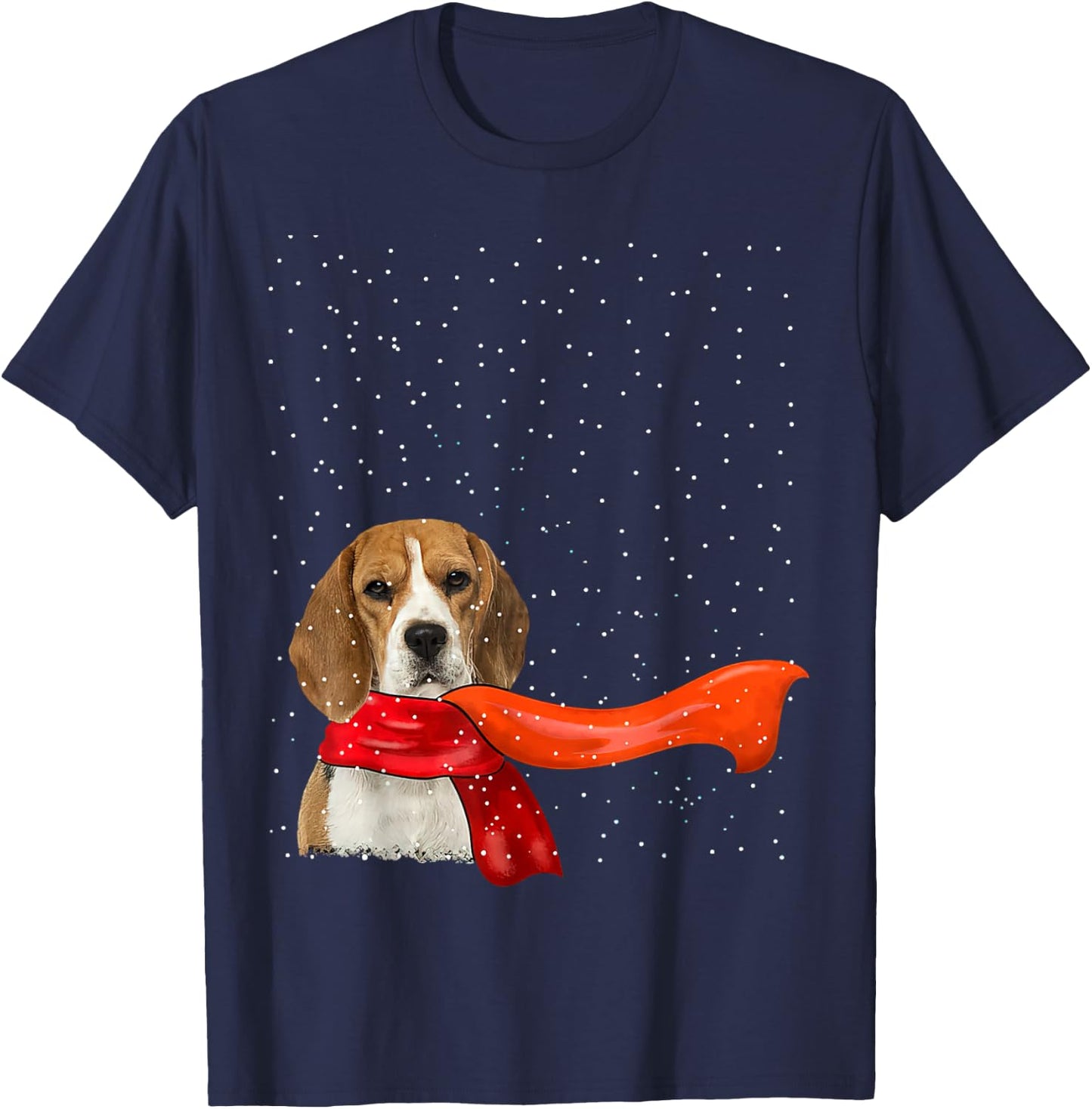 Beagle Dog Winter Christmas Sweater Xmas Pet T-Shirt - T-Shirt | Navy