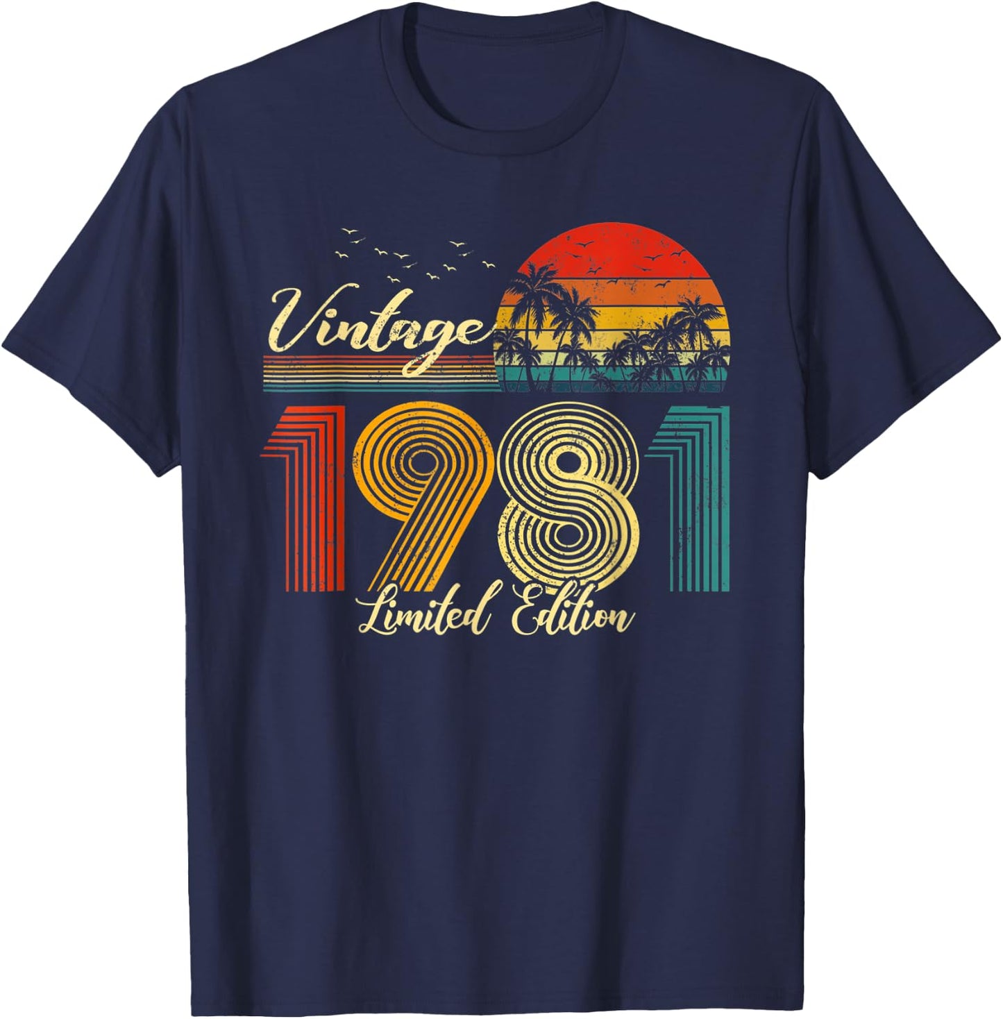 Vintage 1981 Limited Edition Men Women - 42 Birthday T-Shirt - T-Shirt | Navy