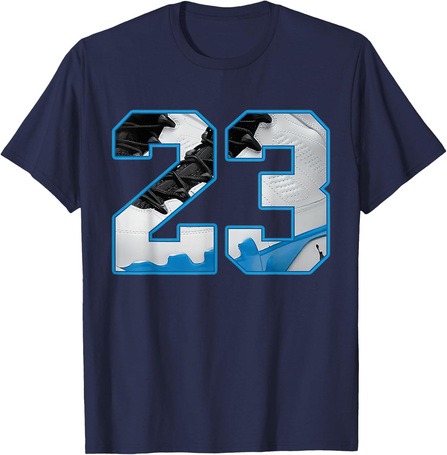 Number 23 Powder Blue 9s Loser Lover Matching T-Shirt - T-Shirt | Navy