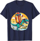 Funny T-Rex Dinosaur and Hot Dog summer vibes T-Shirt - T-Shirt | Navy