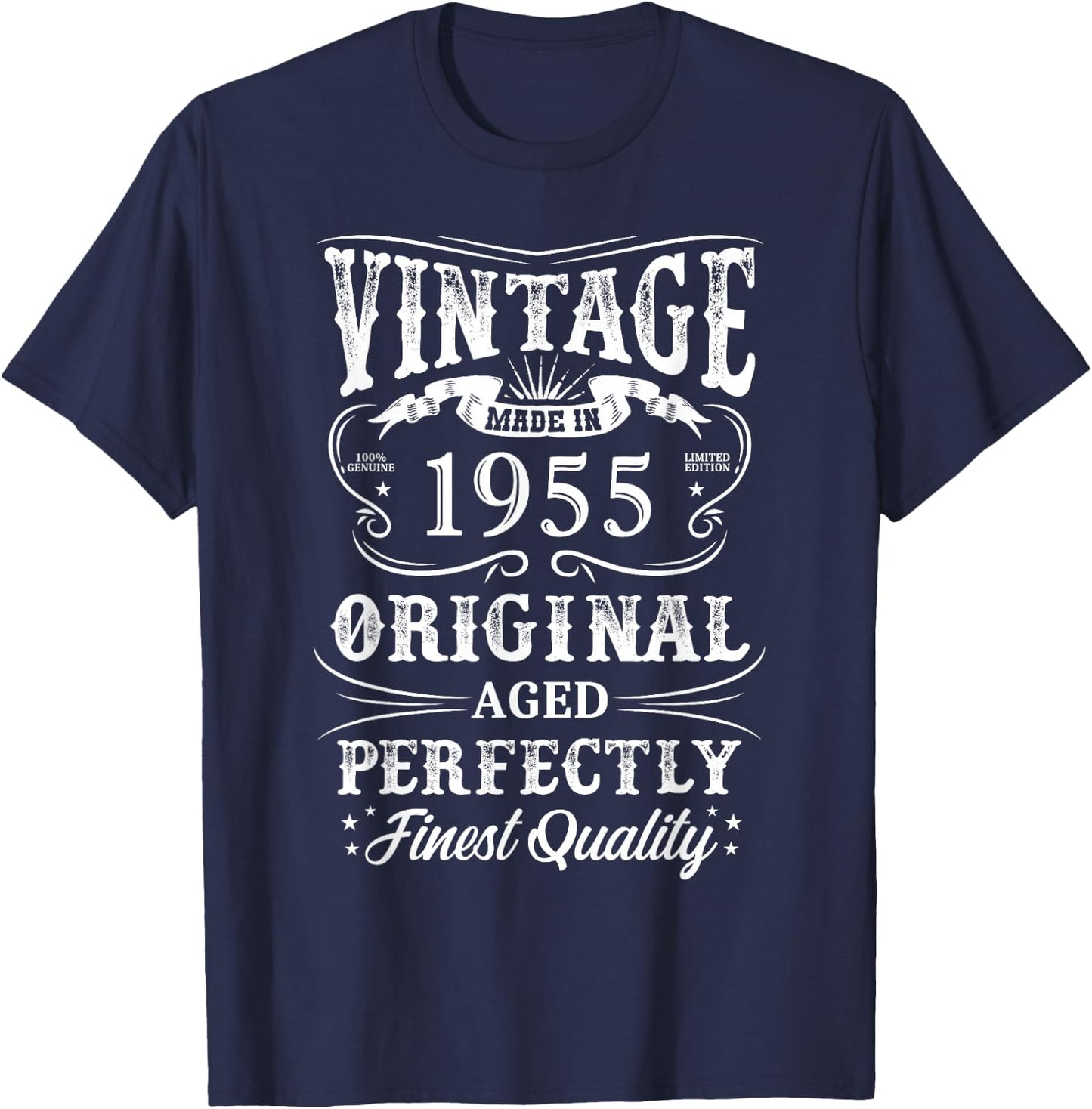 1955 Original Birth Year Vintage Made In 1955 71th BDay T-Shirt - T-Shirt | Navy
