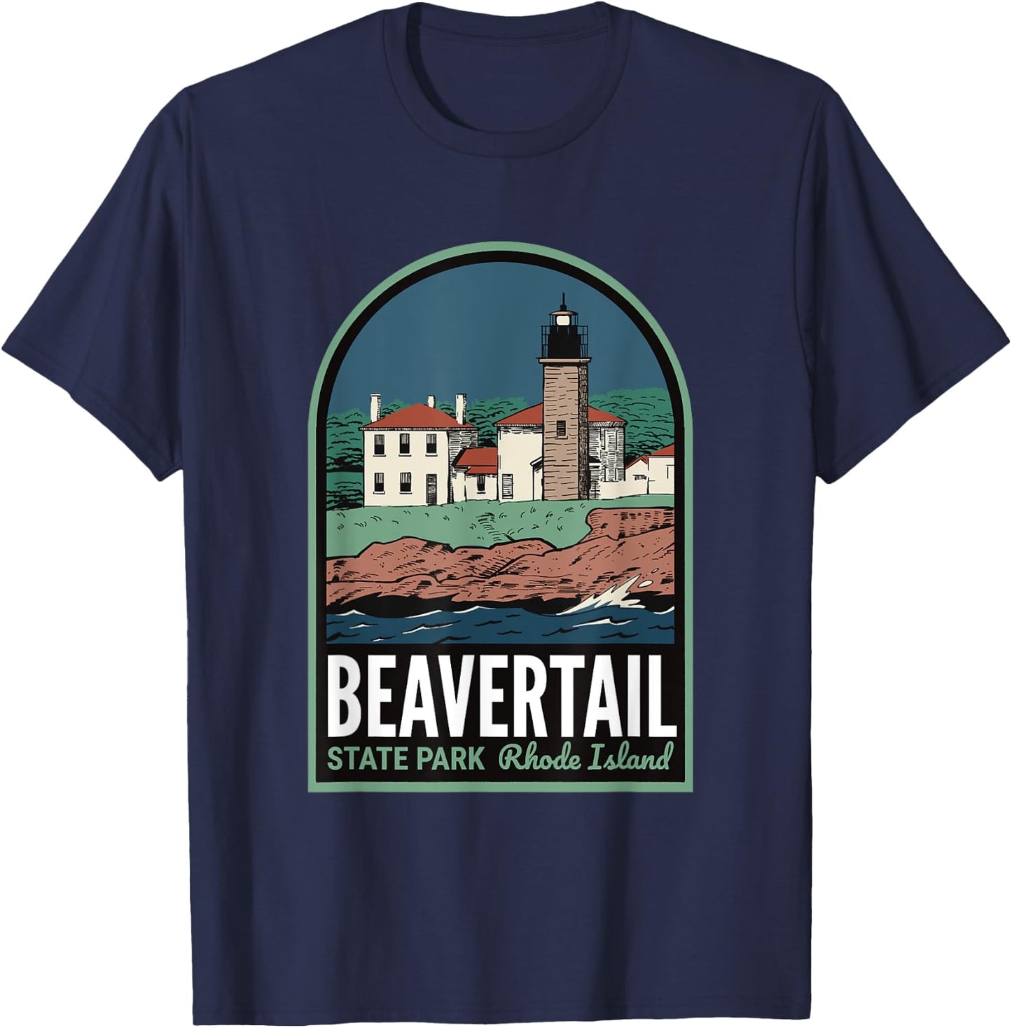 Beavertail State Park Rhode Island T-Shirt - T-Shirt | Navy