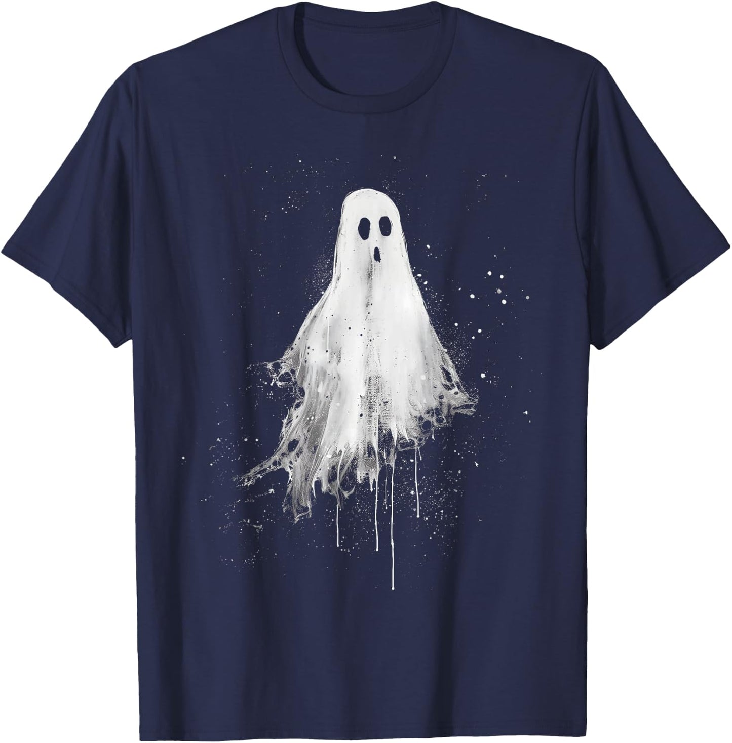 Ghost Horror Spooky Scary Halloween Goth Alt Ghoul Aesthetic T-Shirt - T-Shirt | Navy
