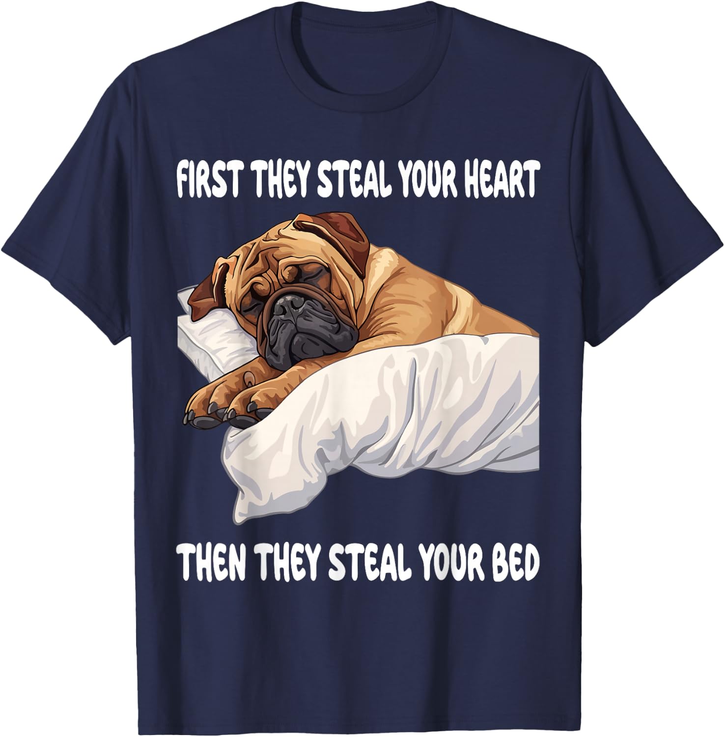 Mastiff Sleeping Pajamas Nightgown T-Shirt - T-Shirt | Navy