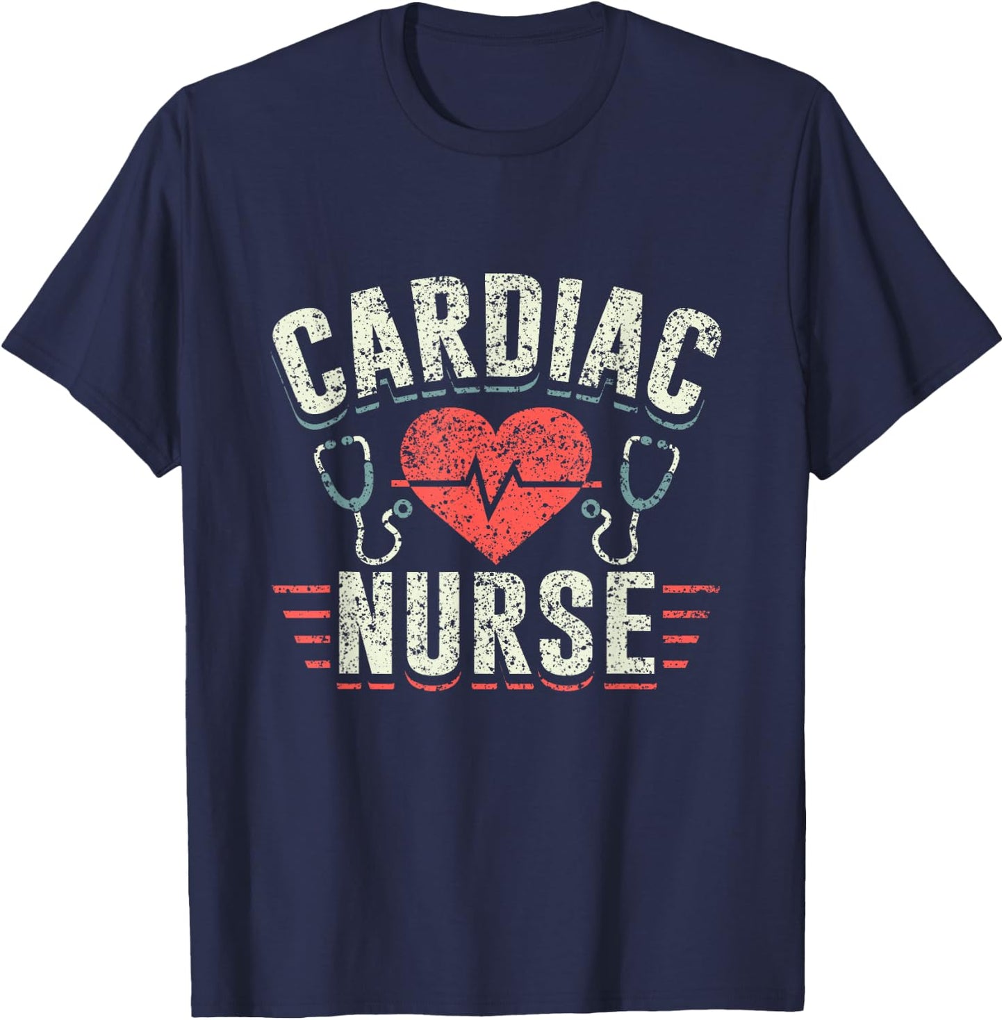 Cardiac Nurse Cardiology Heart Nursing Cardiac Nurse T-Shirt - T-Shirt | Navy