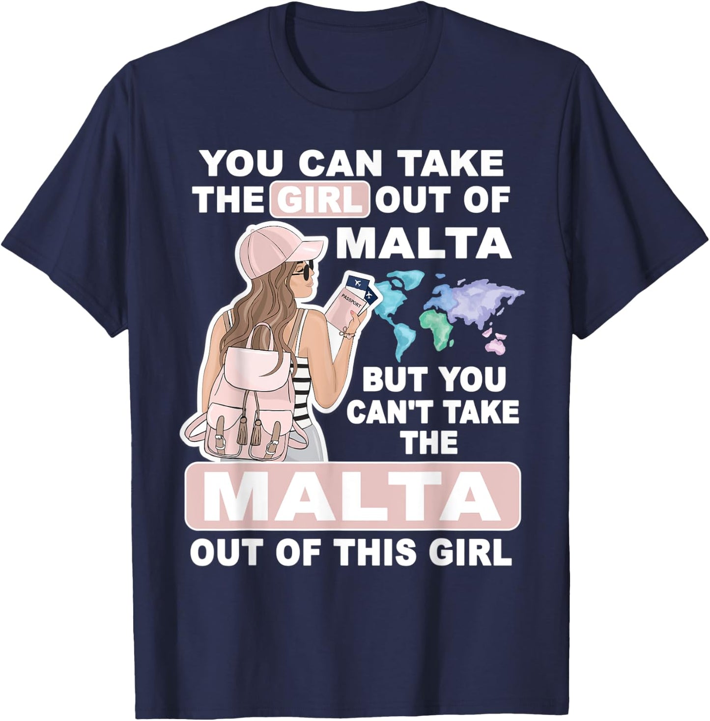 Cool Girl from Malta - Proud Malta Girl T-Shirt - T-Shirt | Navy